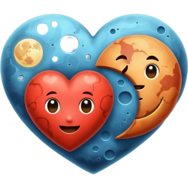 moon and mars heart emoji
