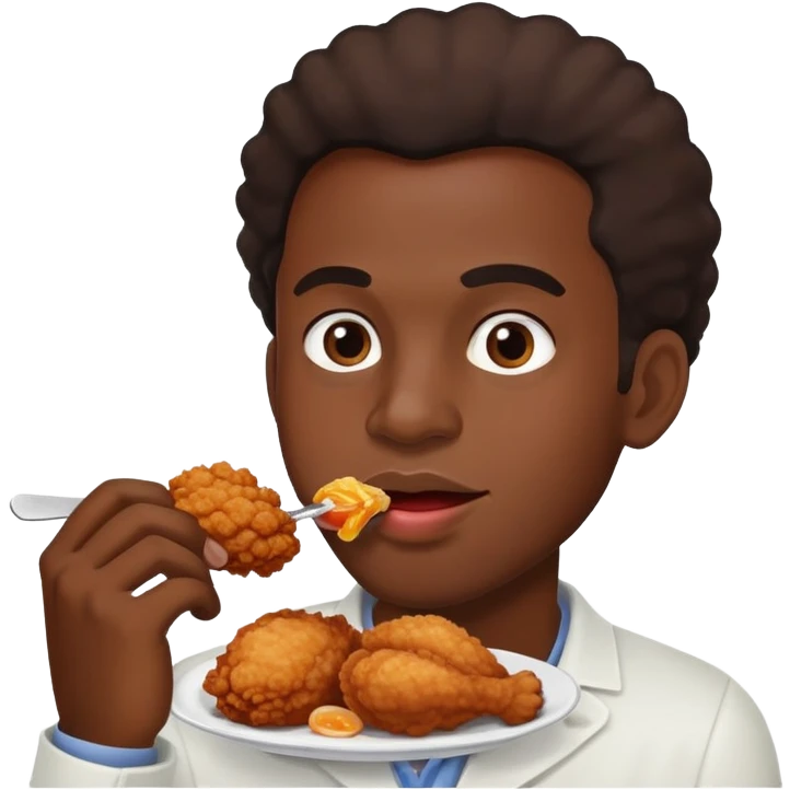 black guy eating chicken emoji