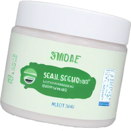 bottle of scalp scrub with label emoji