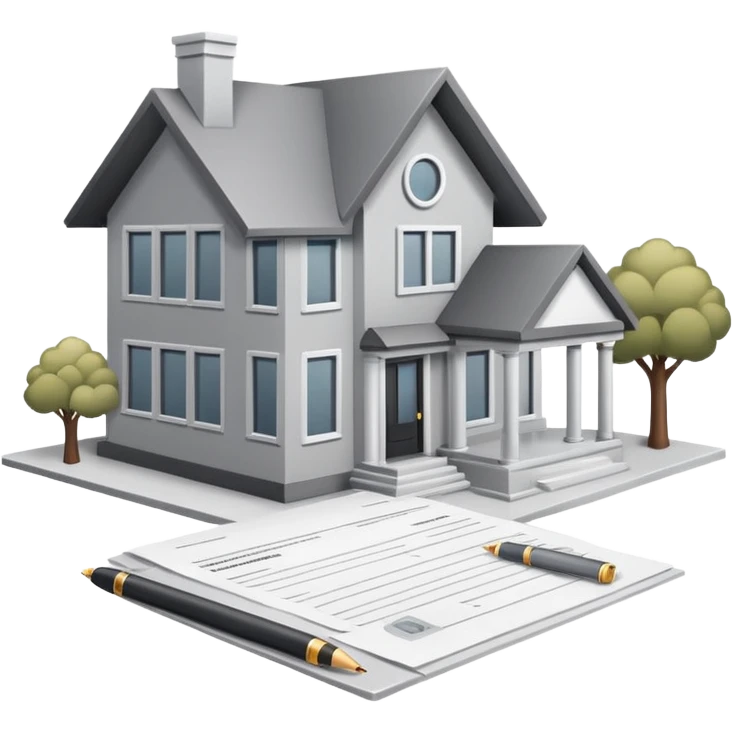 casa moderna blanca con gris con tramites legales emoji