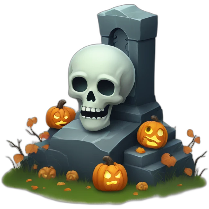 cute halloween graveyard emoji
