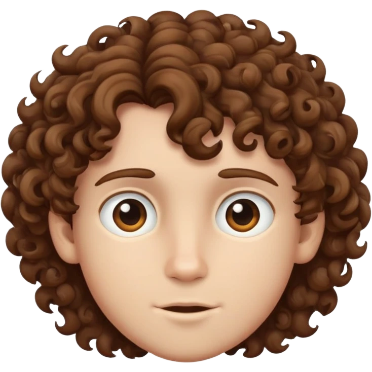 Boy with curly brown hair  emoji