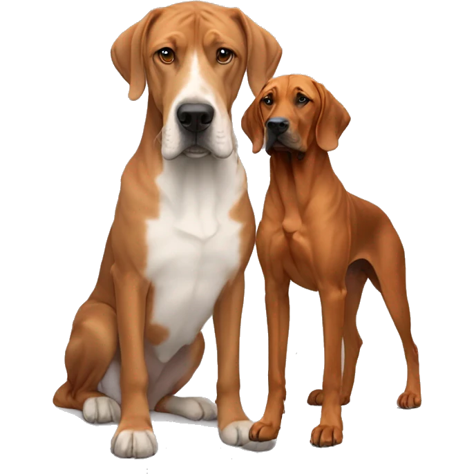 white male with long rainbow colored hair alongside a brown rhodesian ridgeback emoji