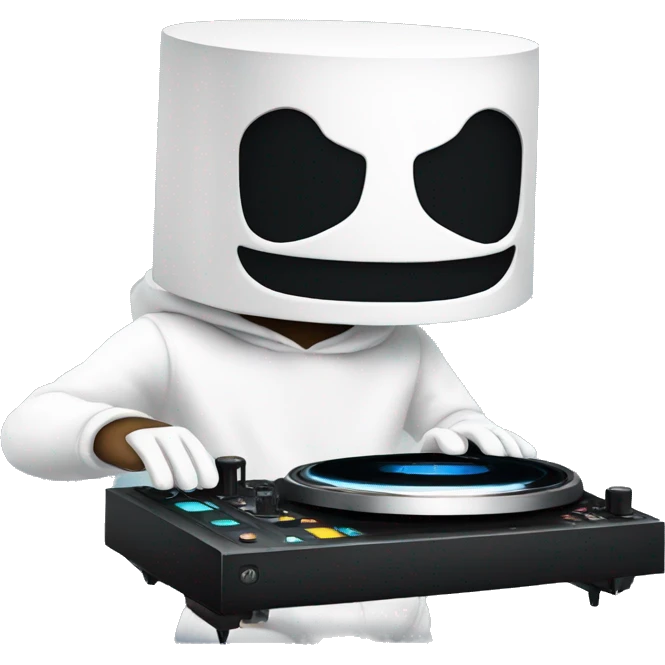 DJ marshmello playing music with a friend emoji