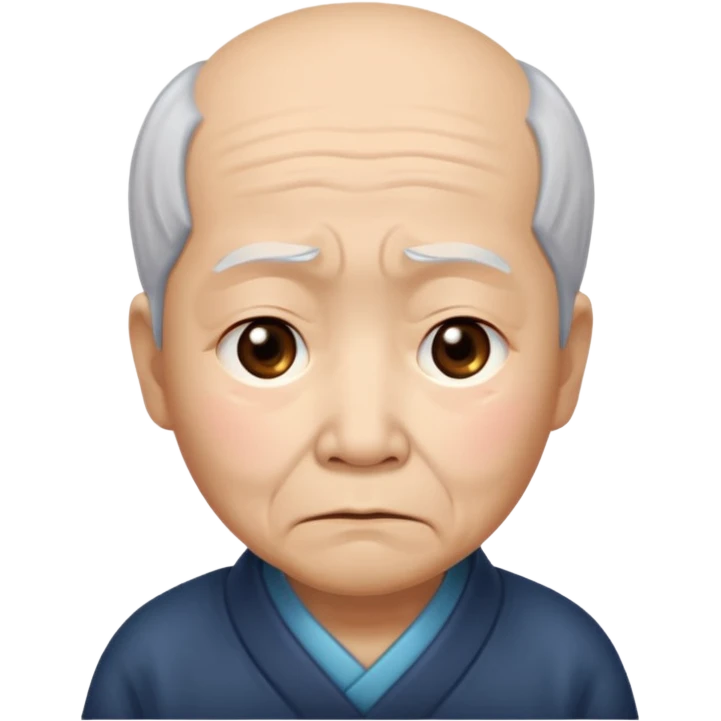 old chinese showing Sadness - feeling of sorrow or unhappiness emoji