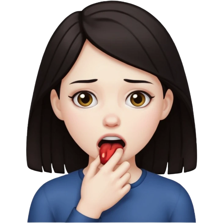 Girl choking herself  emoji