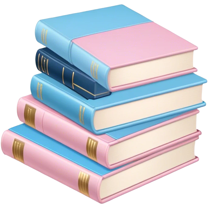 books light pink and light blue emoji