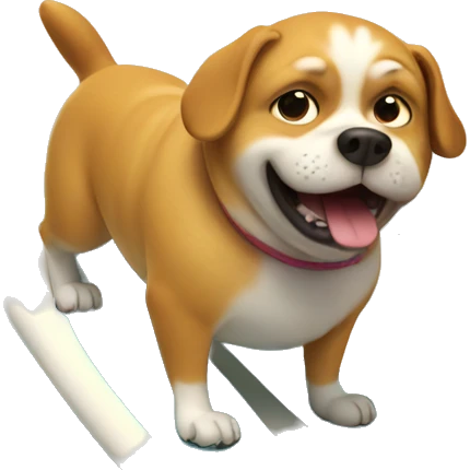 Fat dog surfing  emoji