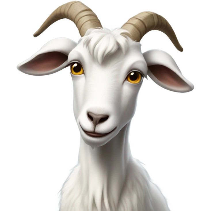 sad depressed white goat looing dow emoji