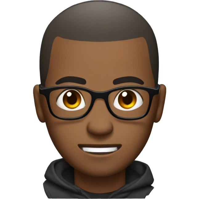 Black man with Buzz cut hairstyles and glasses with angry face emoji