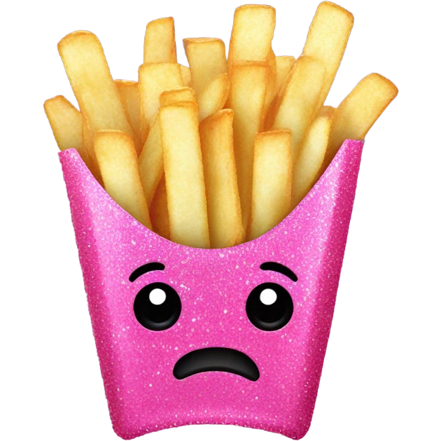 Pink hot chips with glitter  emoji