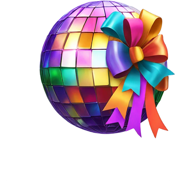 Disco ball with bow emoji