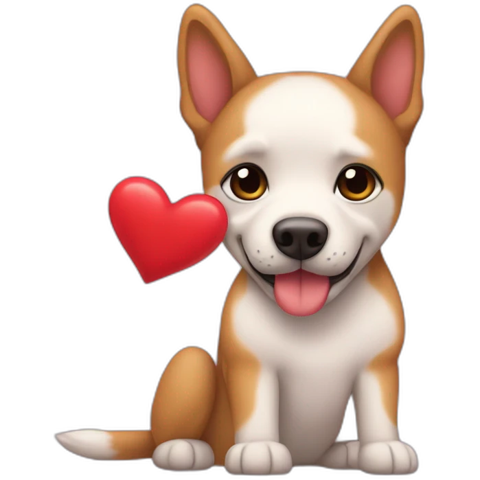 Perro con corazones en los cachetes emoji