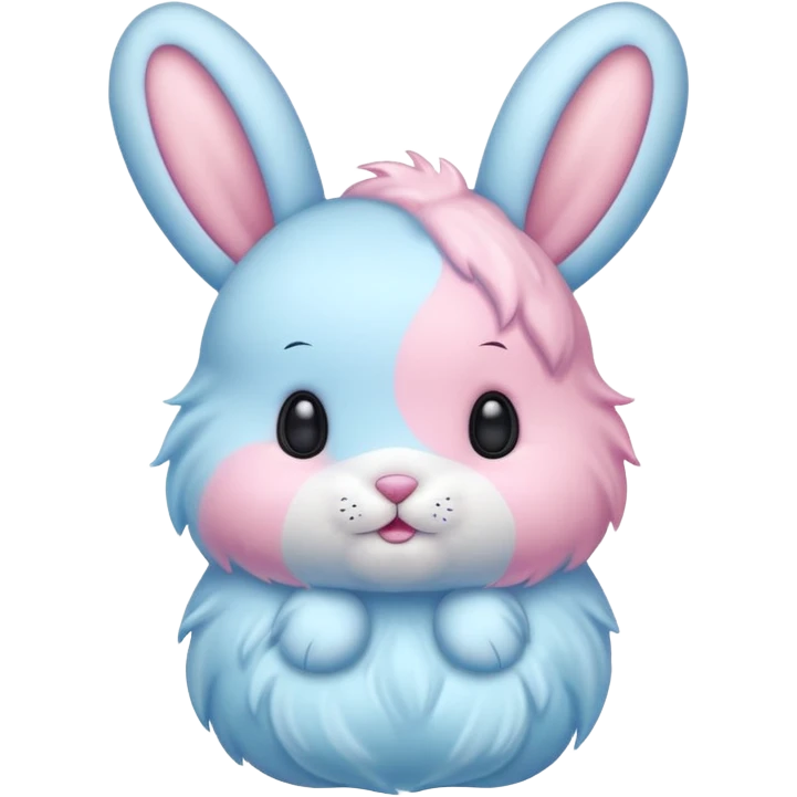 Cotton candy bunny cute :3 emoji