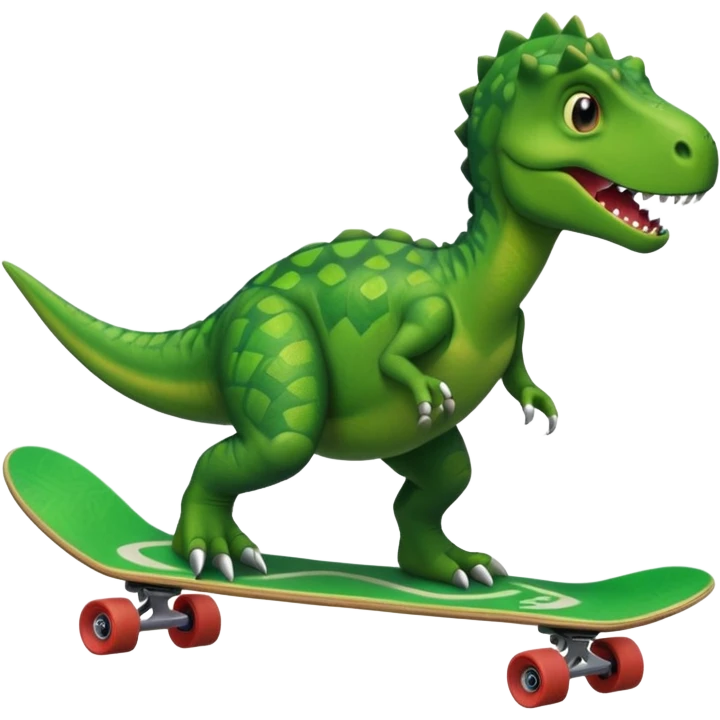 Dinosaur on a skateboard emoji