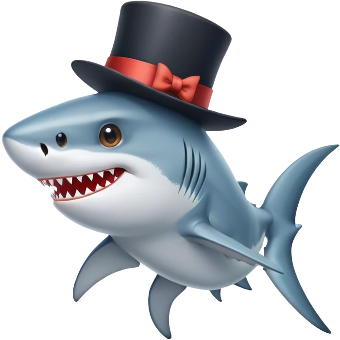 Shark with a top hat emoji