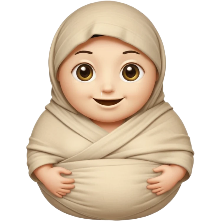 Mummy Cartoon: Chubby, friendly-looking mummy with oversized eyes and loose wrappings
 emoji