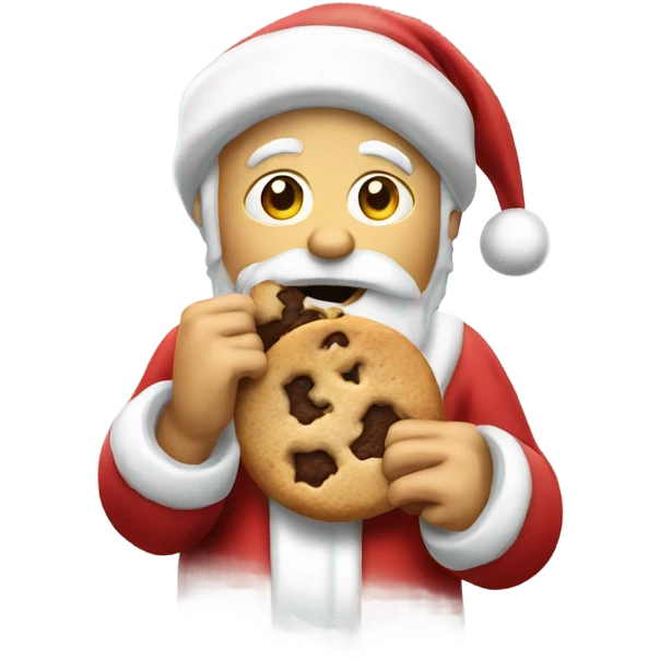 santa eating a cookie’s  emoji