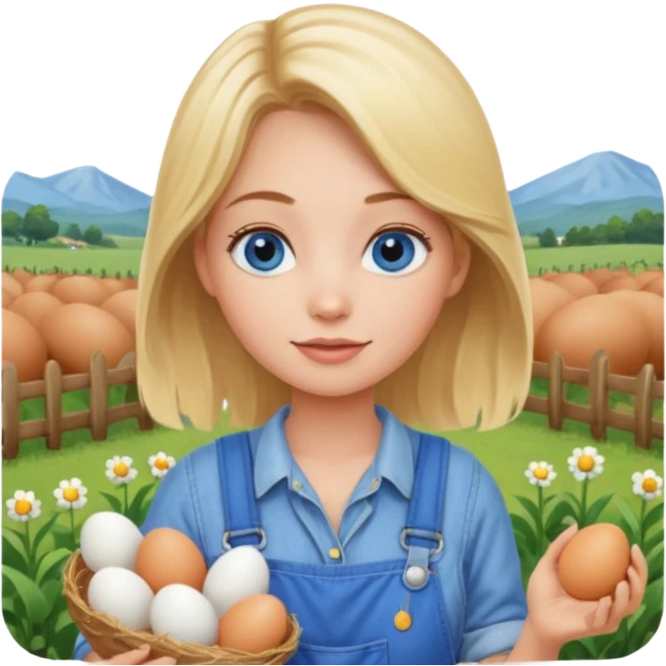 a portrait of farmer girl collect eggs



 emoji