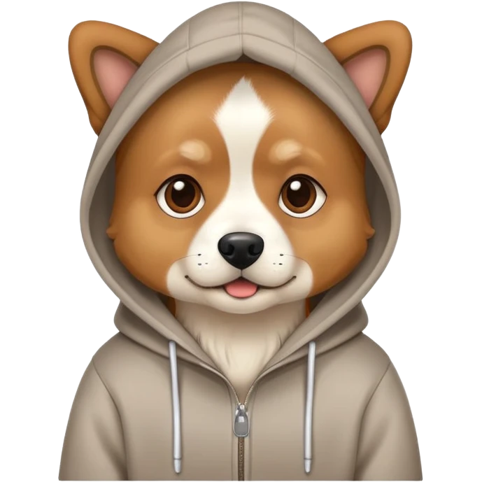 Dog wearing hoodie emoji