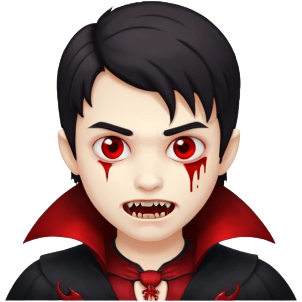 vampire boy, pale complexion, fangs emoji