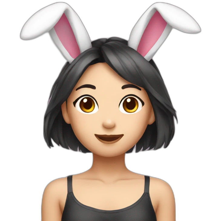 asian cutie bikini bunny ears emoji