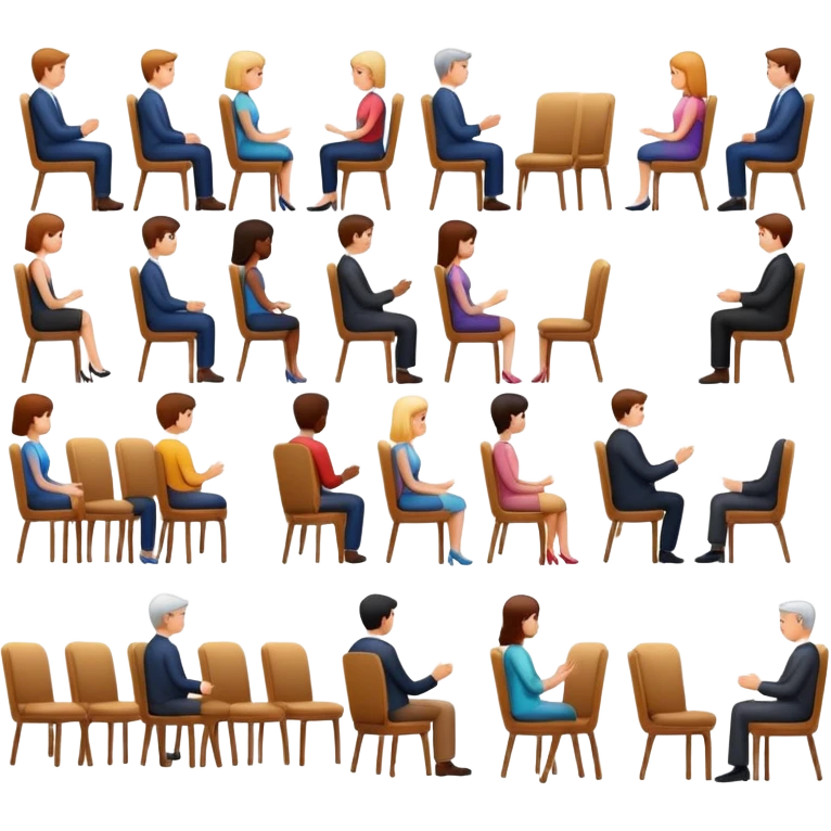 people facing away sitting in chairs emoji