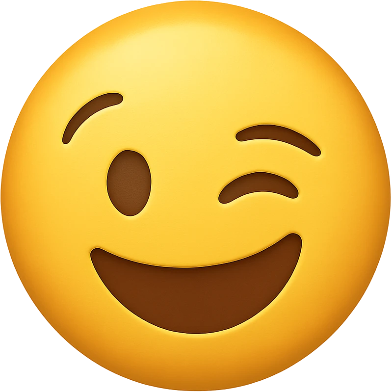 winking eye emoji with playful expression emoji