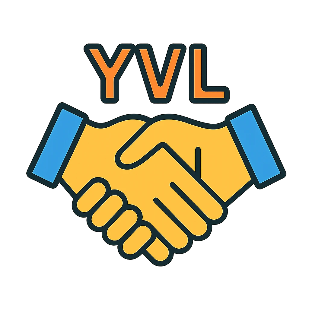 a small, aesthetic handshake with the letters YVL subtly incorporated, minimal and elegant emoji