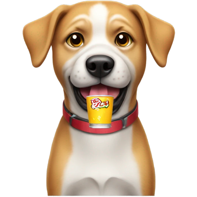 Dog drinking soda emoji