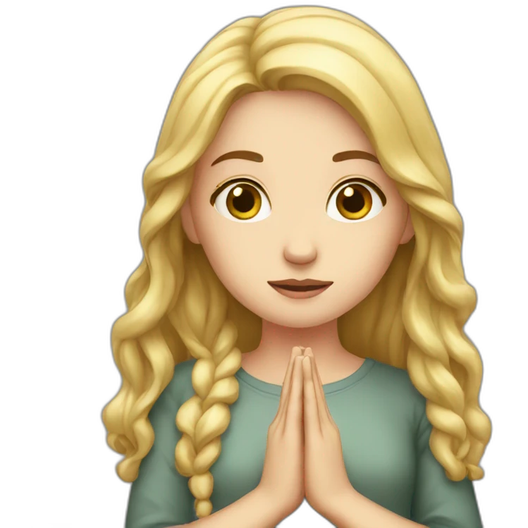 A white girl praying emoji