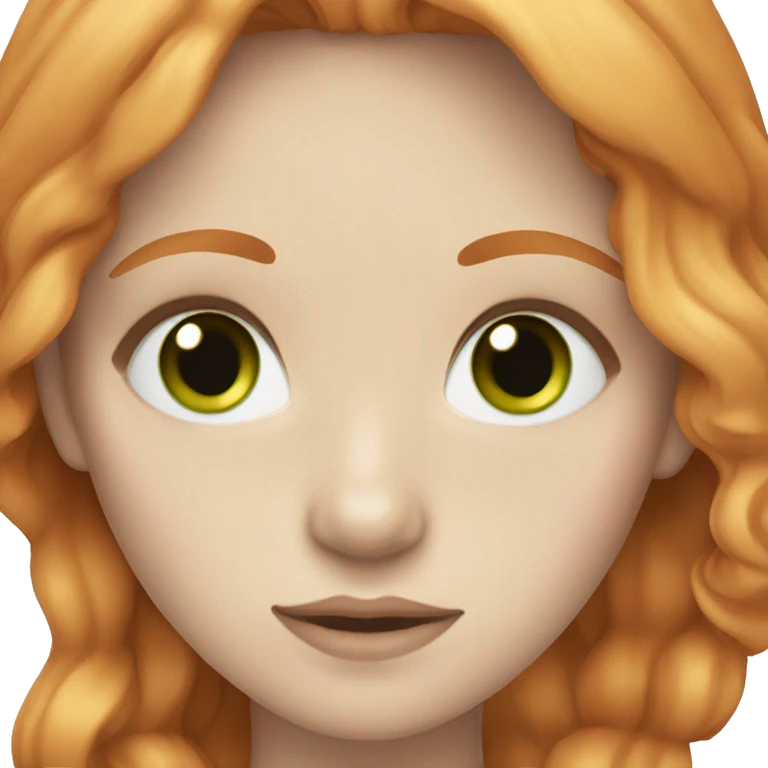 pale girl with ginger hair and green eye emoji