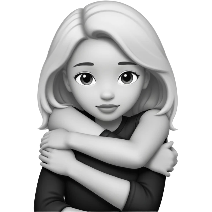 a black and with girl hugging  emoji