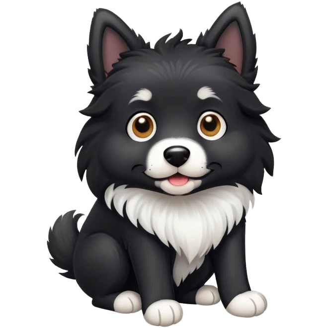  black dog with white paws and white chest emoji