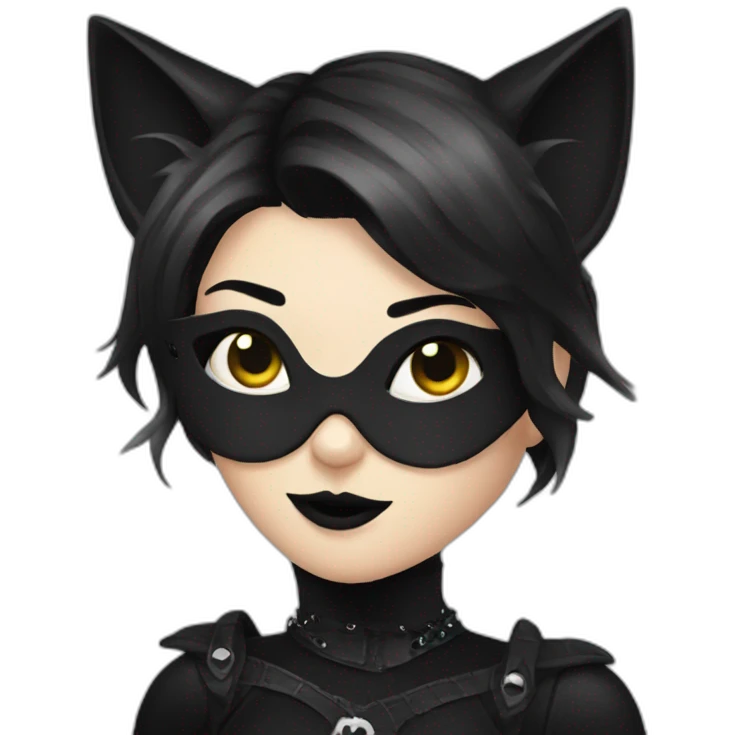 goth cat woman emoji