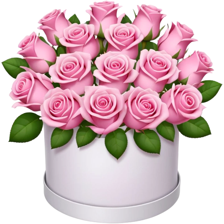 bouquet of pink 30 roses in a white box emoji