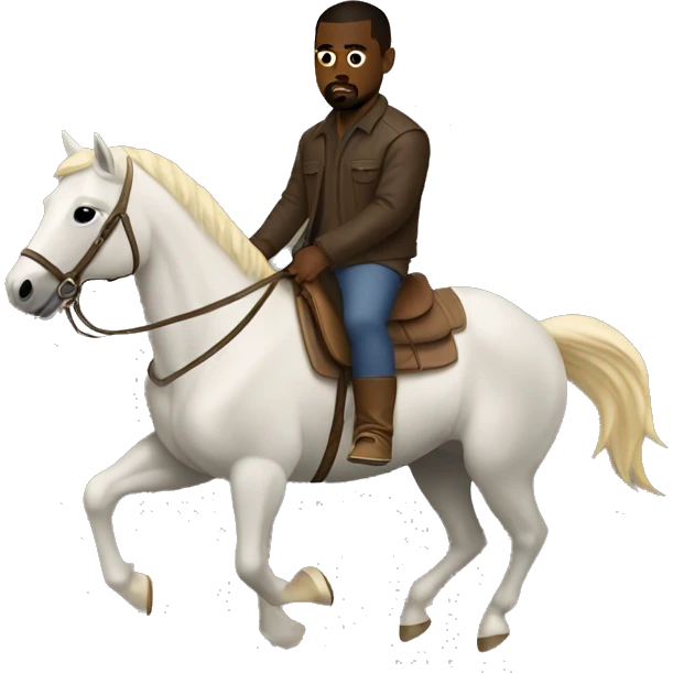 Kanye west riding a horse  emoji