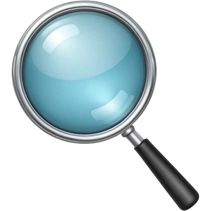 magnifying glass, simple, clear, no text emoji