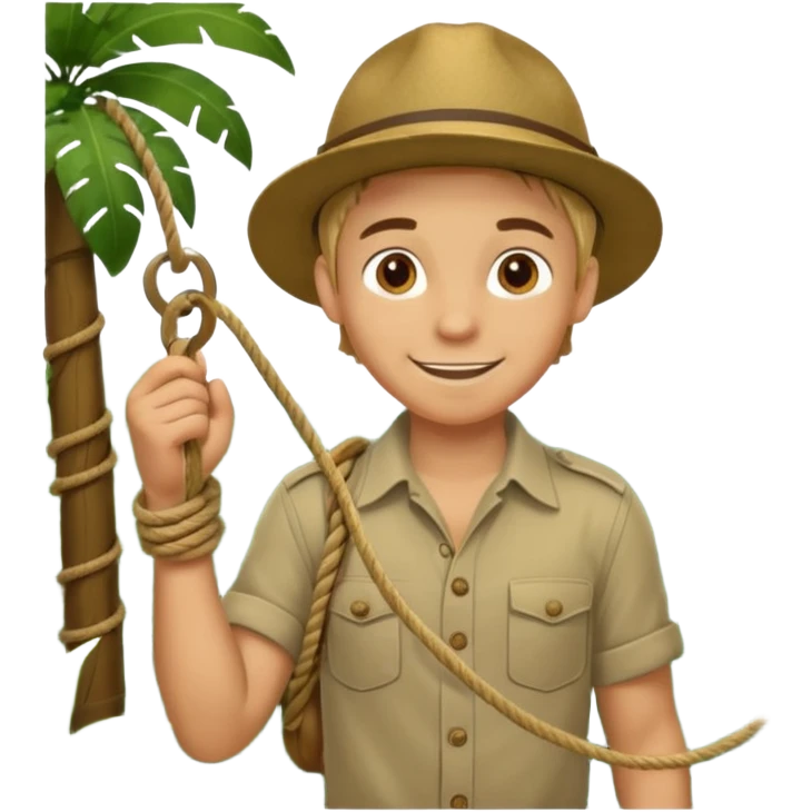 Boy + rope,Jungle Explorers. emoji