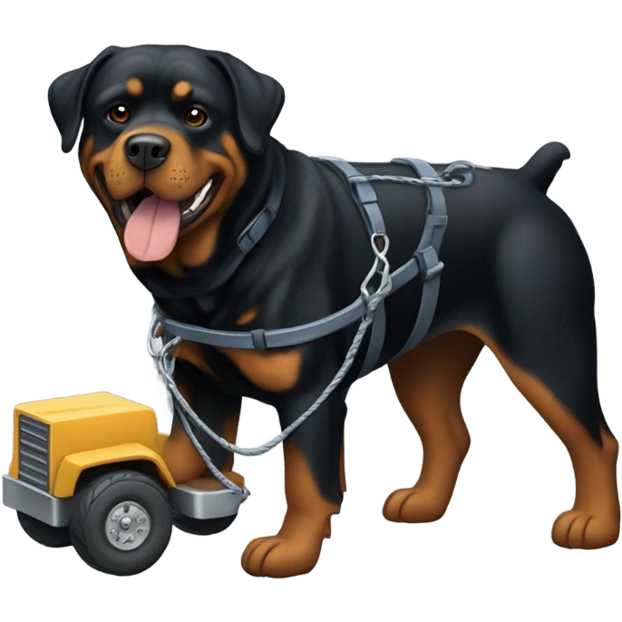Rottweiler hauling a trailer  emoji