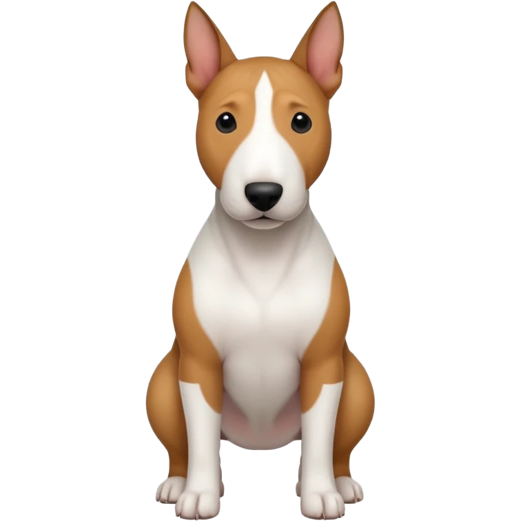 bull terrier with black head and body and a white chest emoji