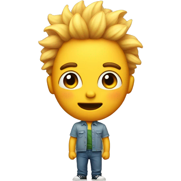 sunhead with a cute boy body emoji