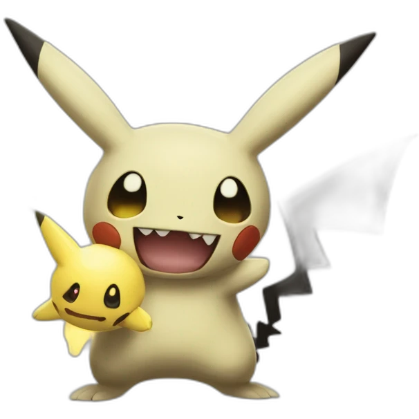 pokemon Mimikyu abrazando a pokachu emoji