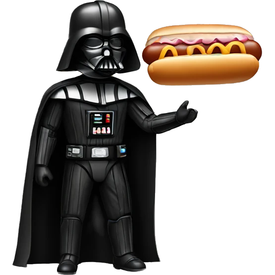 Dark vador with a hot dog emoji