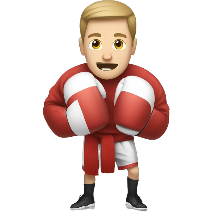 White guy putting in large boxing gloves emoji