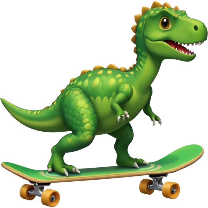 Dinosaur on a skateboard emoji