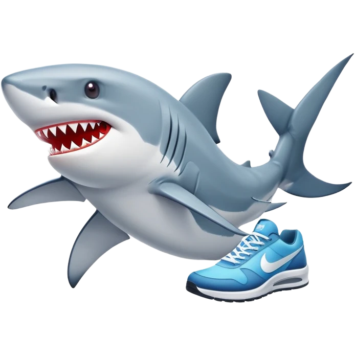 Shark runs in nike sneakers emoji