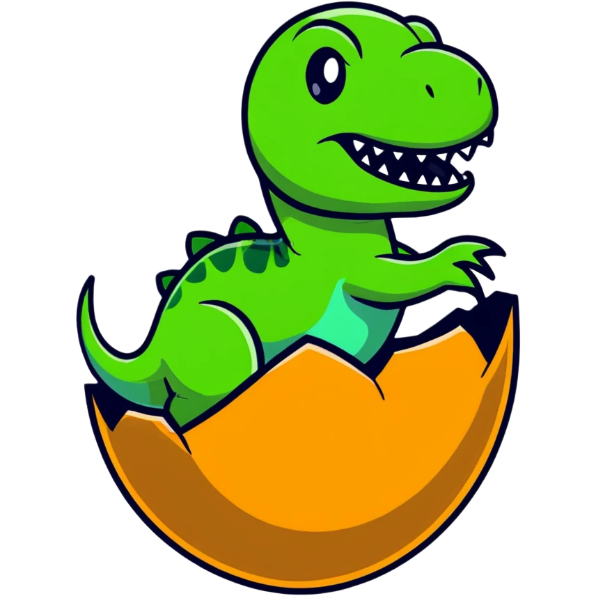 Dinosaur coming out of egg emoji