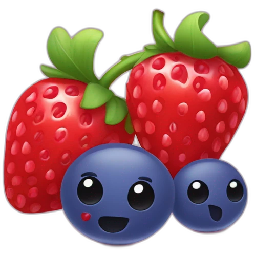 Fraise et framboise et myrtille emoji