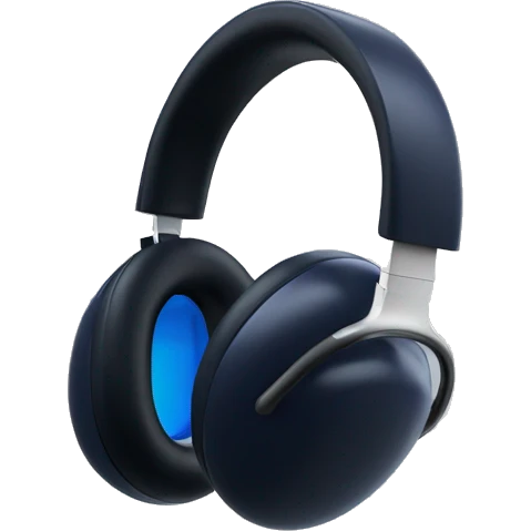 Headset AirPods Max blue on black background  emoji